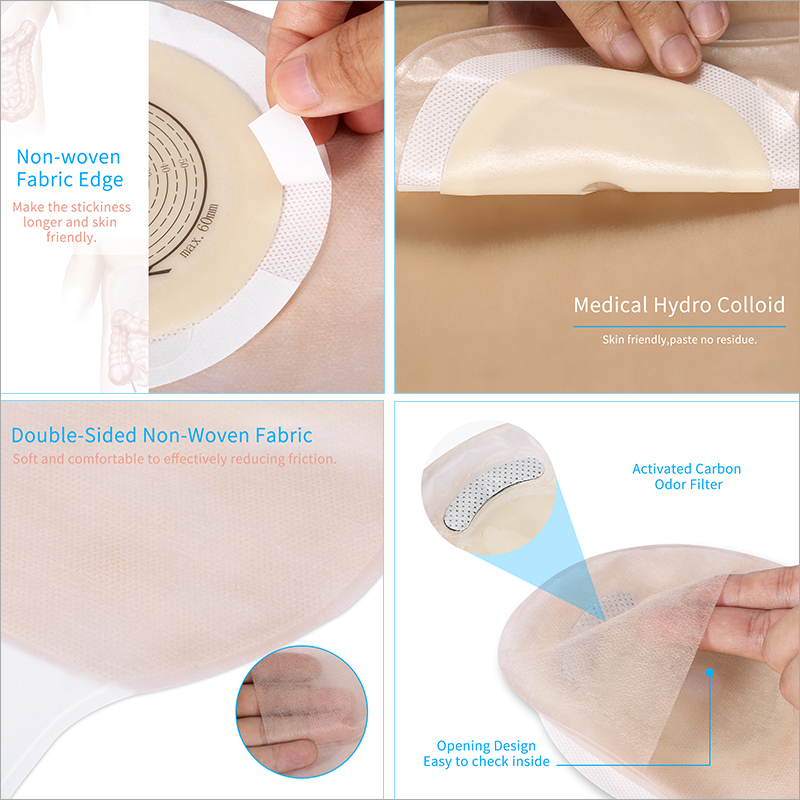 One piece drainable colostomy bag