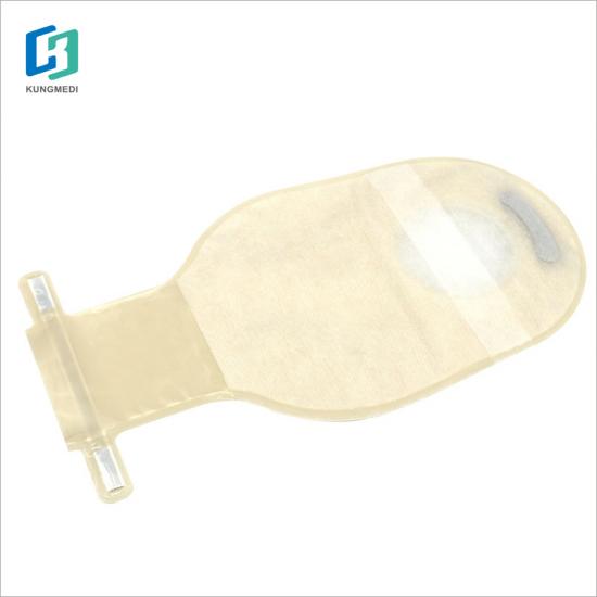 Single transparent drainable colostomy bag